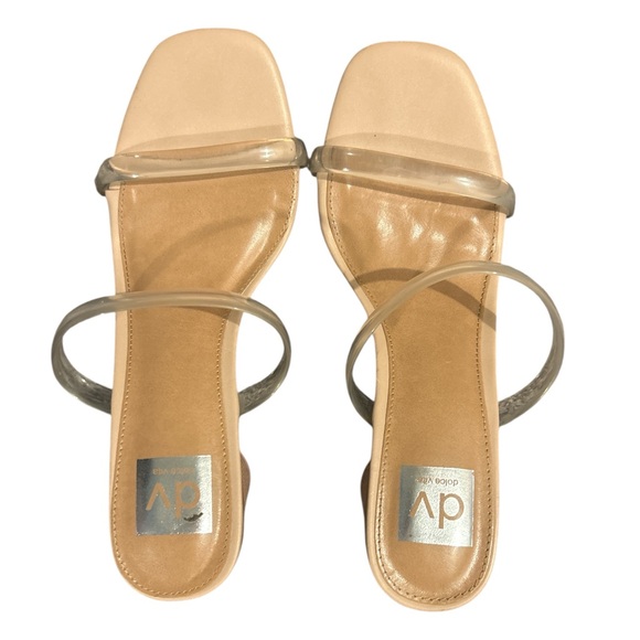 DV Dolce Vita Clear Strap Minimalist Leather Wrapped Block Heel Size 7.5 - Picture 4 of 6